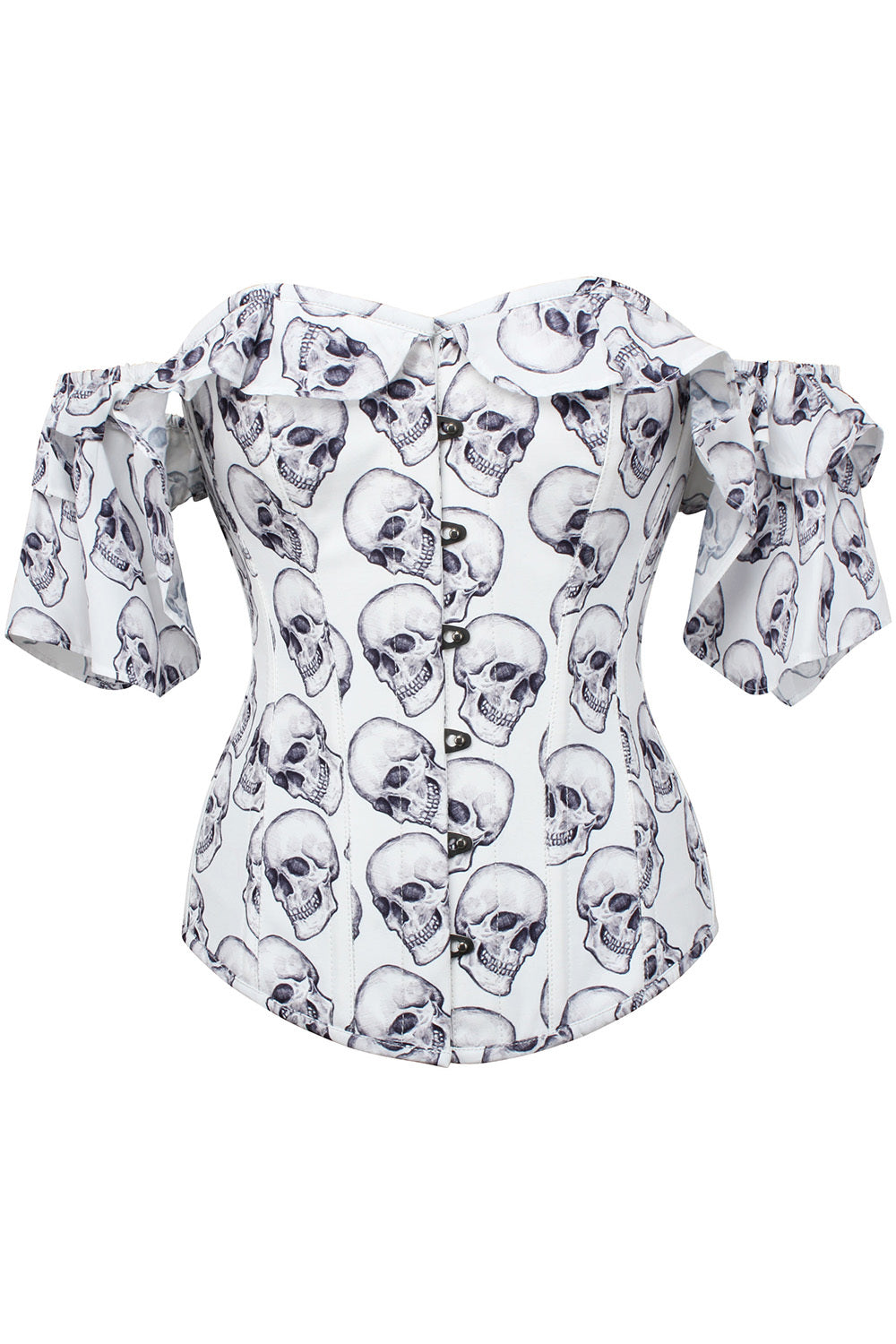 White Skull Dawnn Off Shoulder Overbust Corset