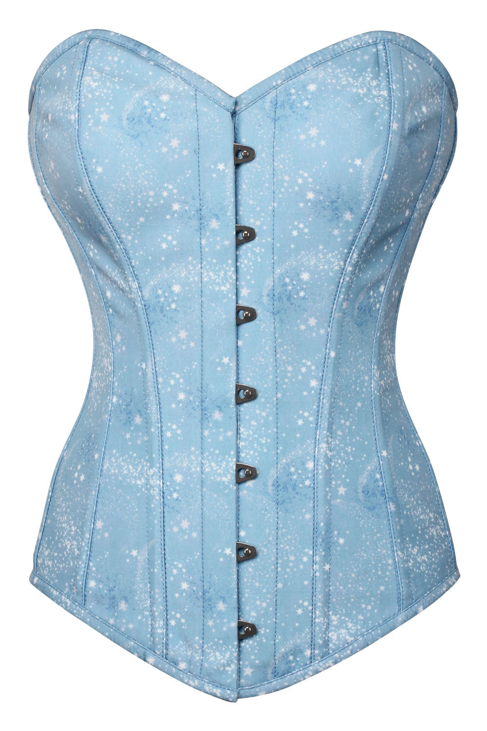 Sky Blue Astronomy Print Longline Overbust Corset
