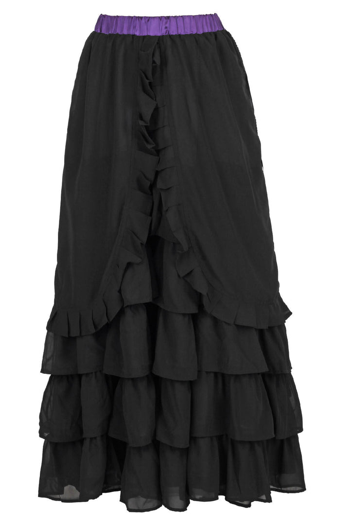 Black Georgette Akemi Victorian Layered Skirt