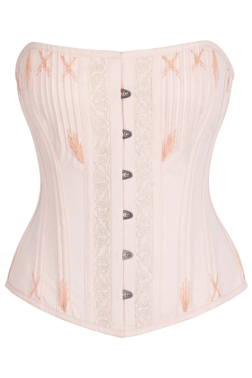 Mercia Peach Pink Cotton Waist Training Corset — front view