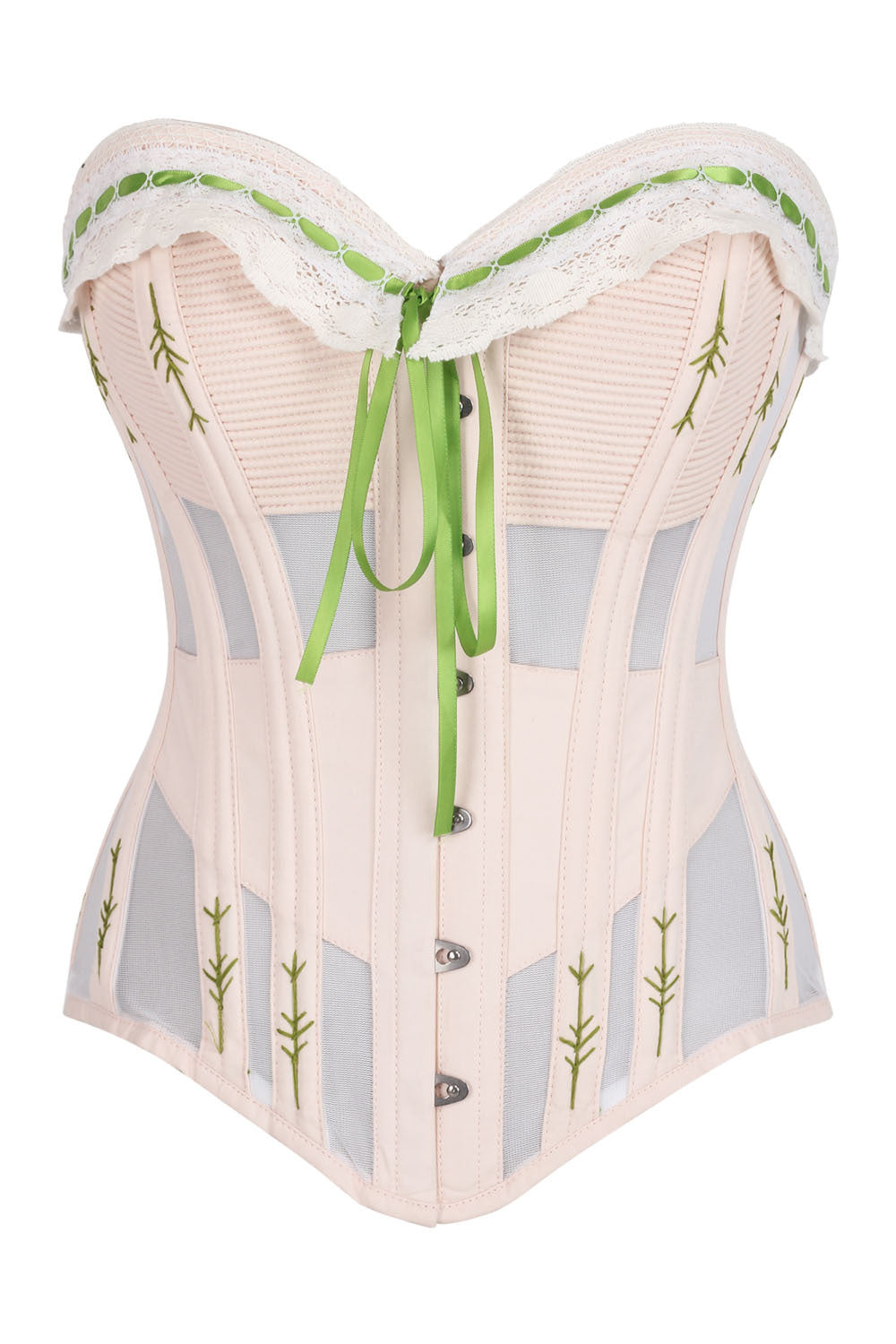 Shalonda Peach Pink Mesh Cotton Waist Training Corset — front view