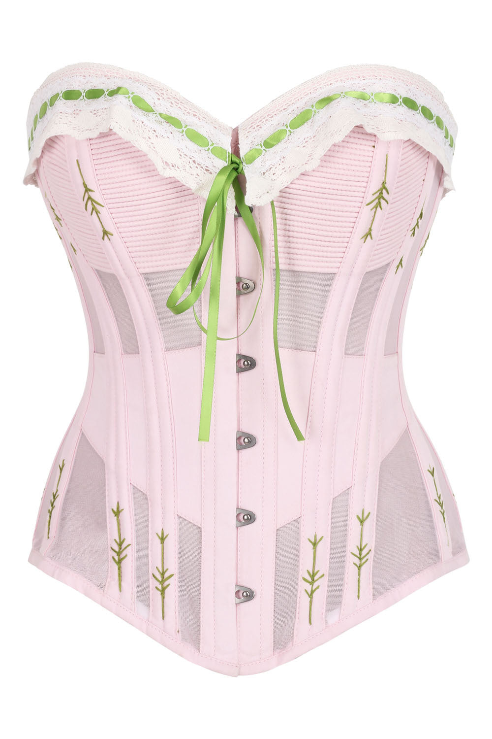 Shalonda Pink Mesh Cotton Waist Training Corset — front view
