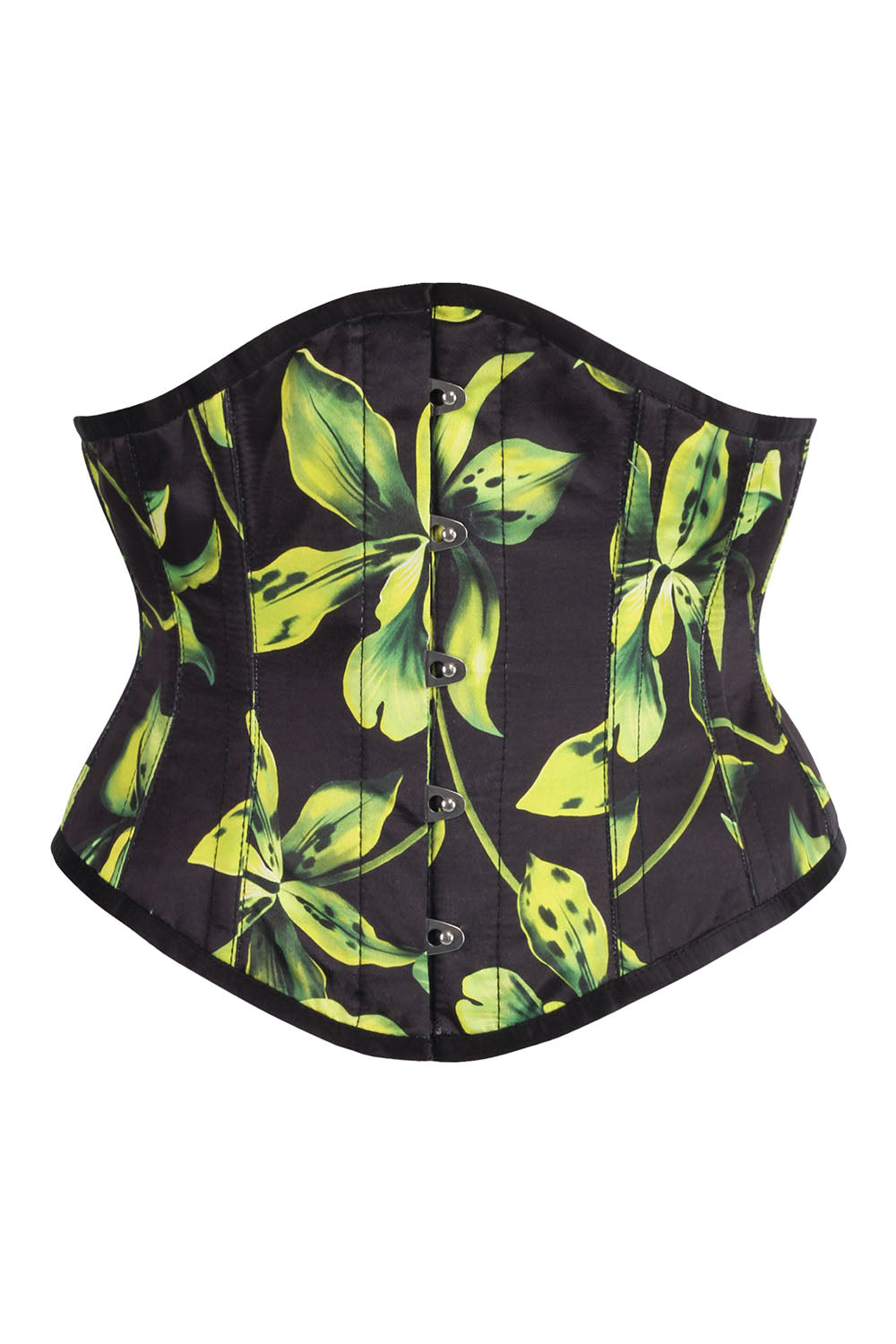 Midnight Black Delinda Botanical Underbust Corset