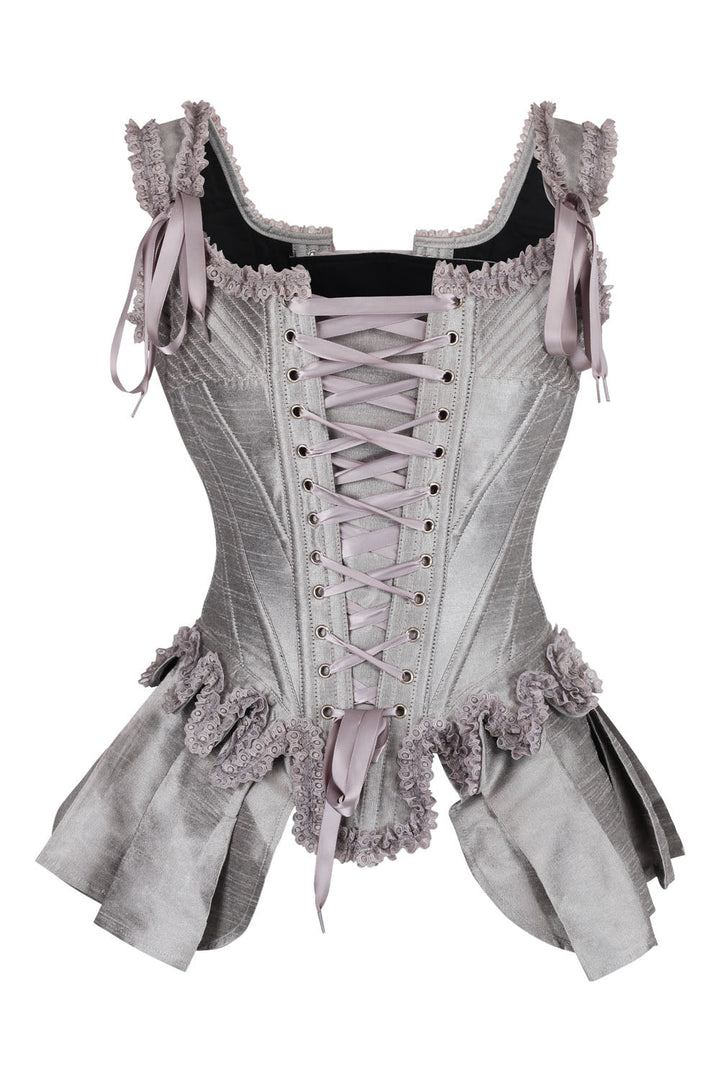 Silver Terrin Overbust Corset with Shoulder Straps