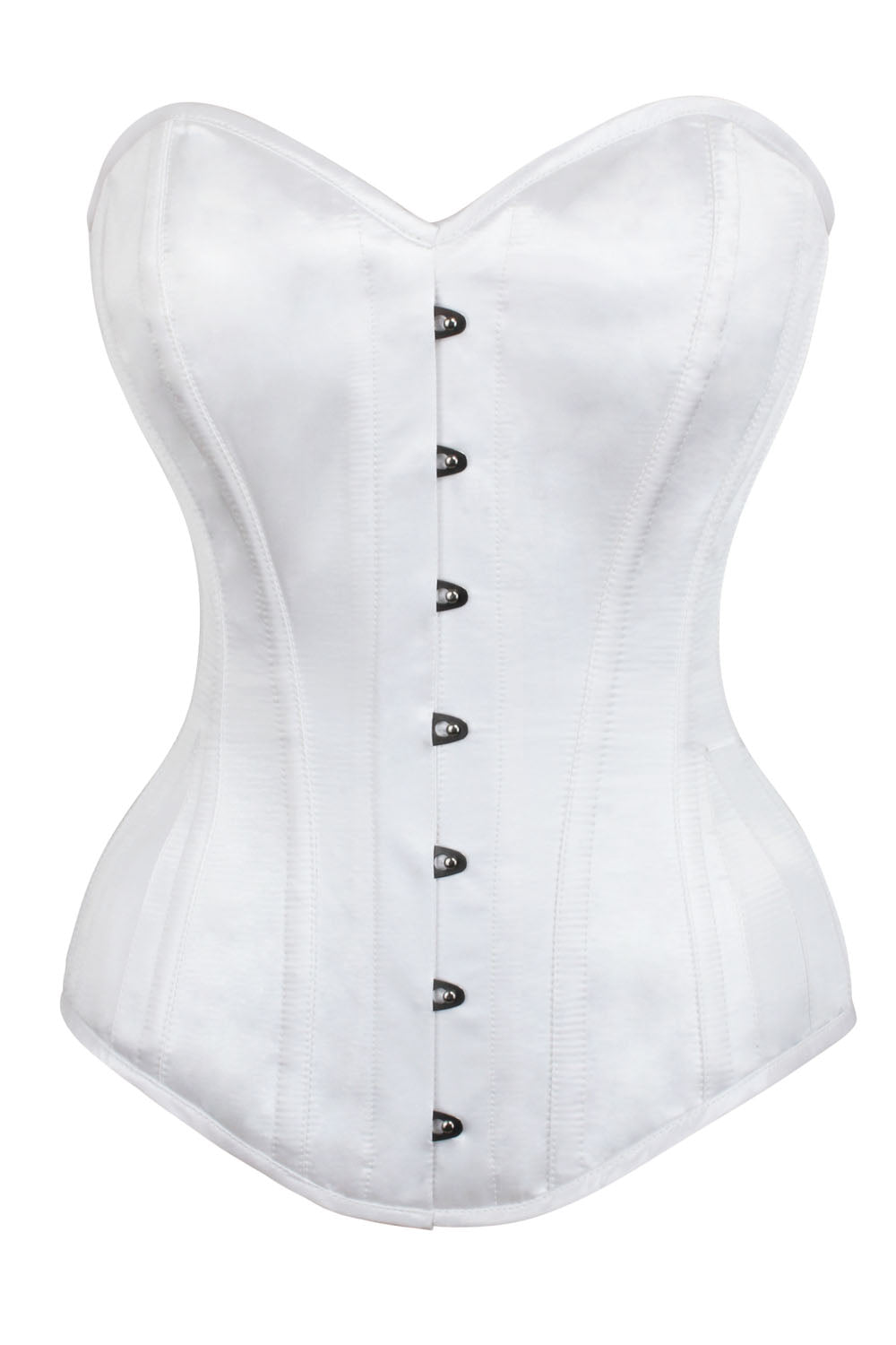White Satin Cheray Overbust Corset