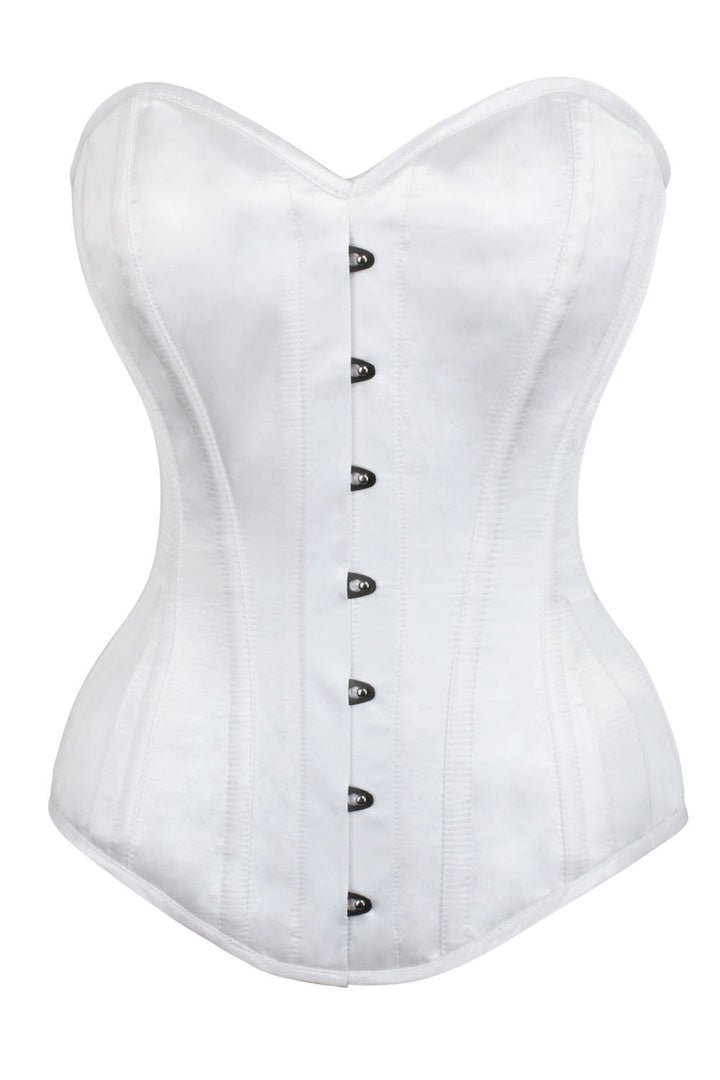 White Satin Cheray Overbust Corset