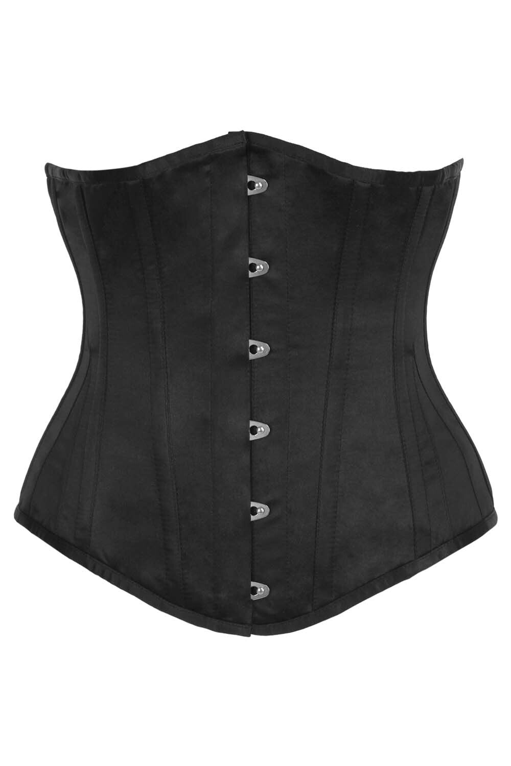 Midnight Black Satin Dannee Underbust Corset
