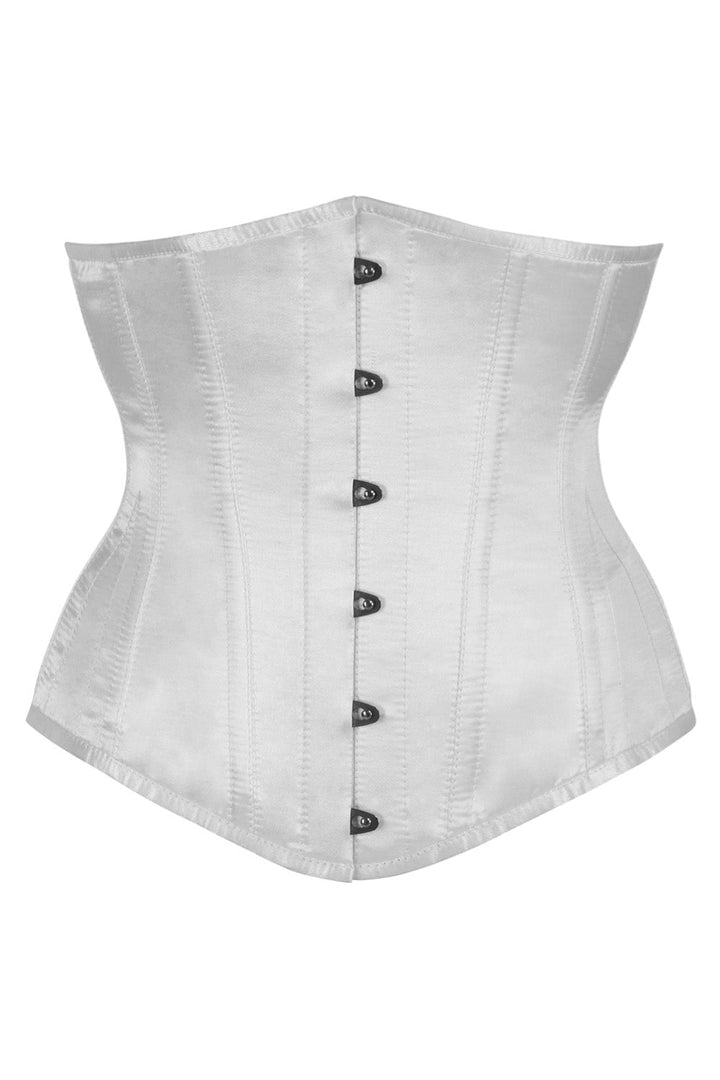 White Satin Dannee Underbust Steel Boned Corset