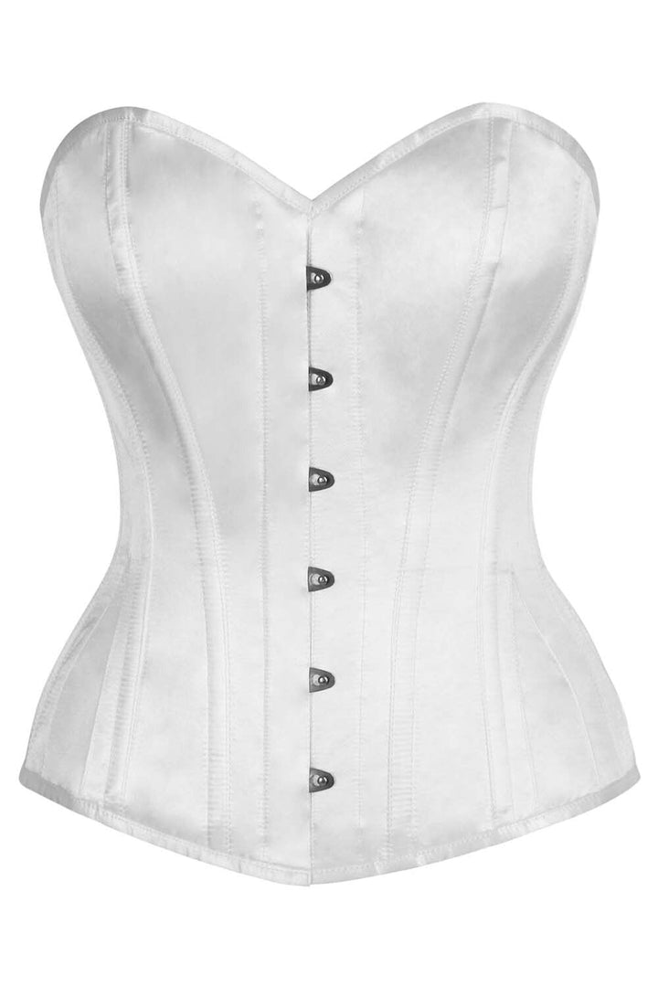 White Satin Jewelyn Overbust Corset