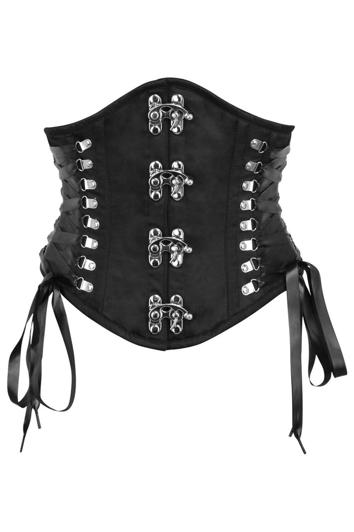 Midnight Black Delinda Underbust Steampunk Corset