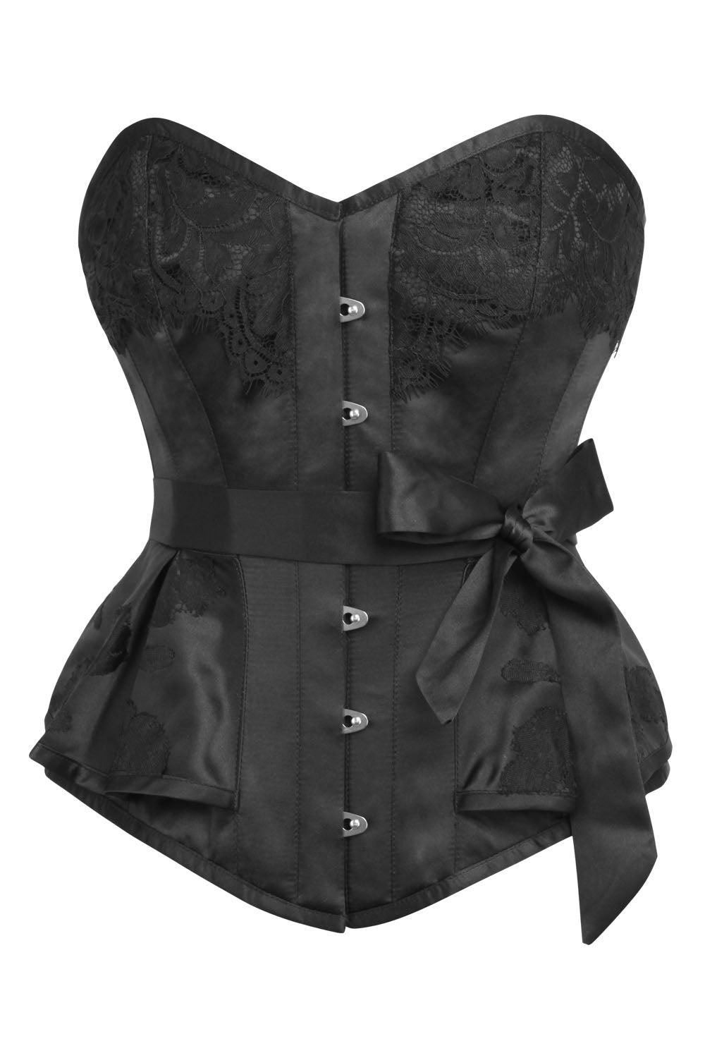 Midnight Black Darlina Overbust Corset with Lace Detailing