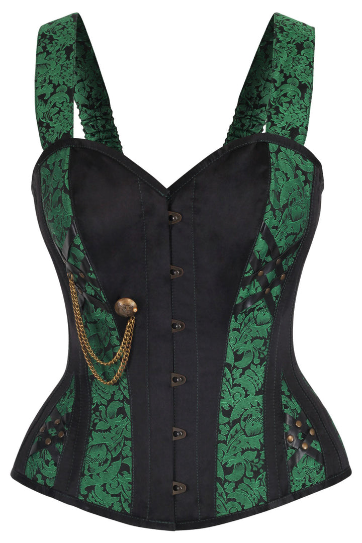 Emerald Green Gothic Corset with Shoulder Straps