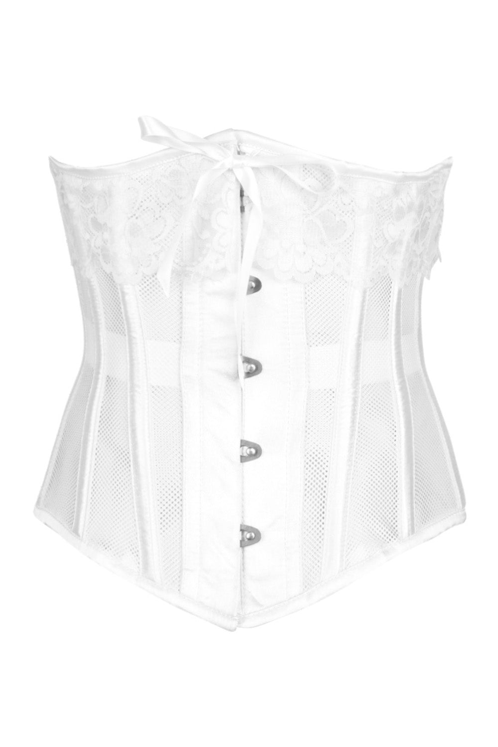 White Hetty Honeycomb Mesh Underbust Corset