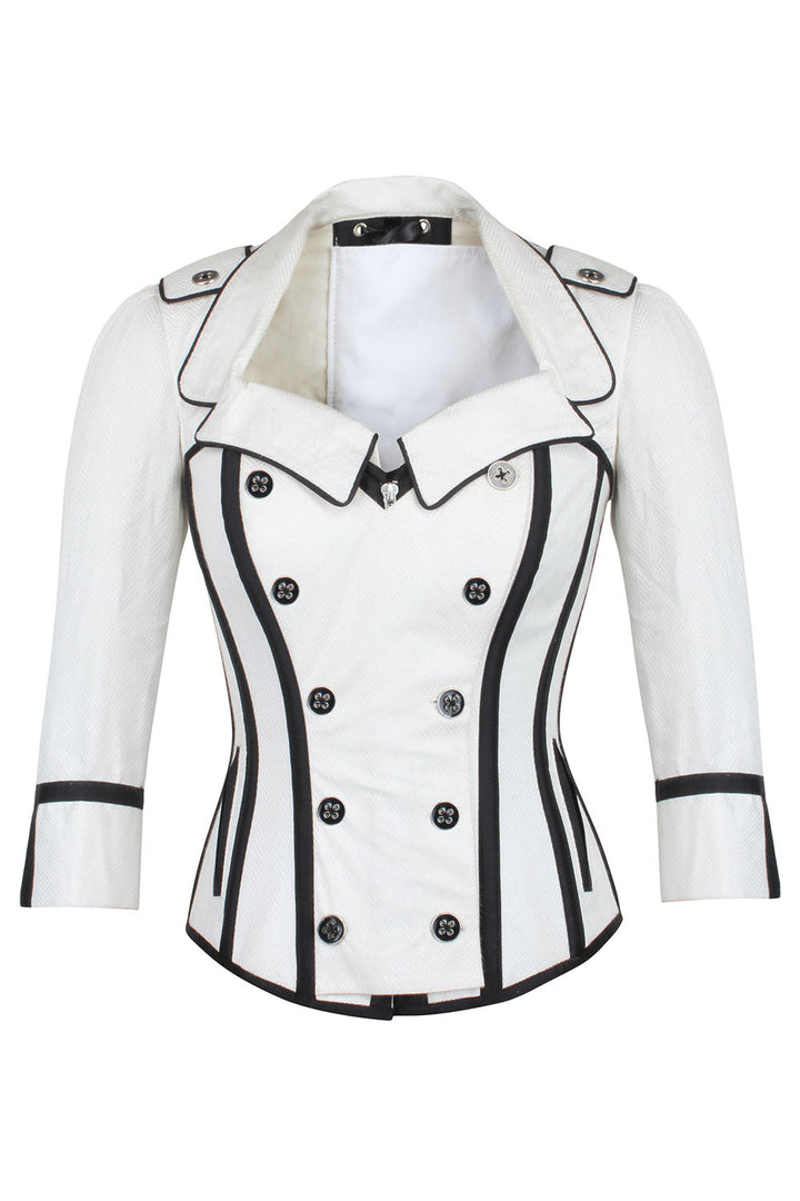 Ivory Tandra Steampunk Double Breasted Corset Jacket