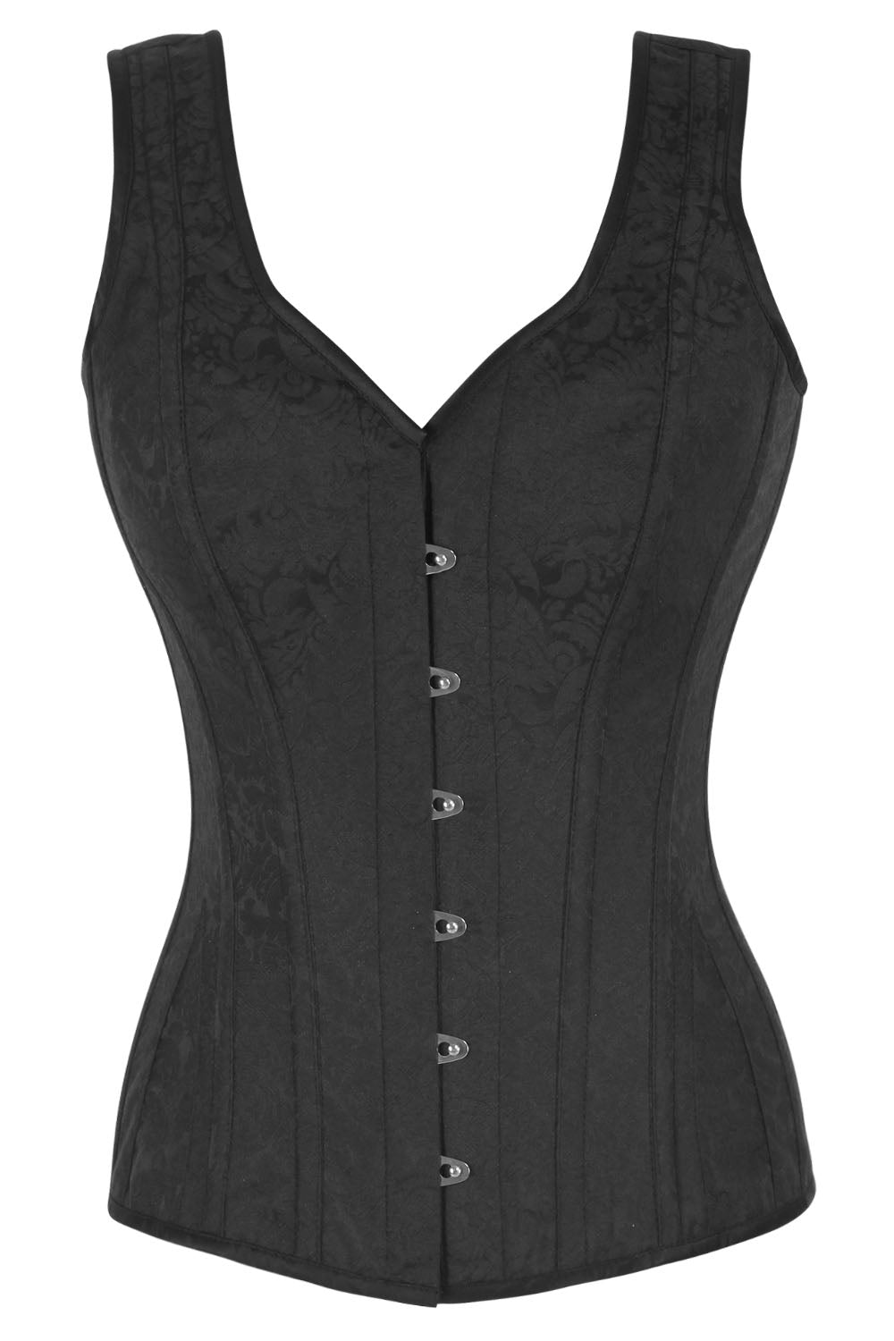 Midnight Black Lianna Brocade Overbust Corset