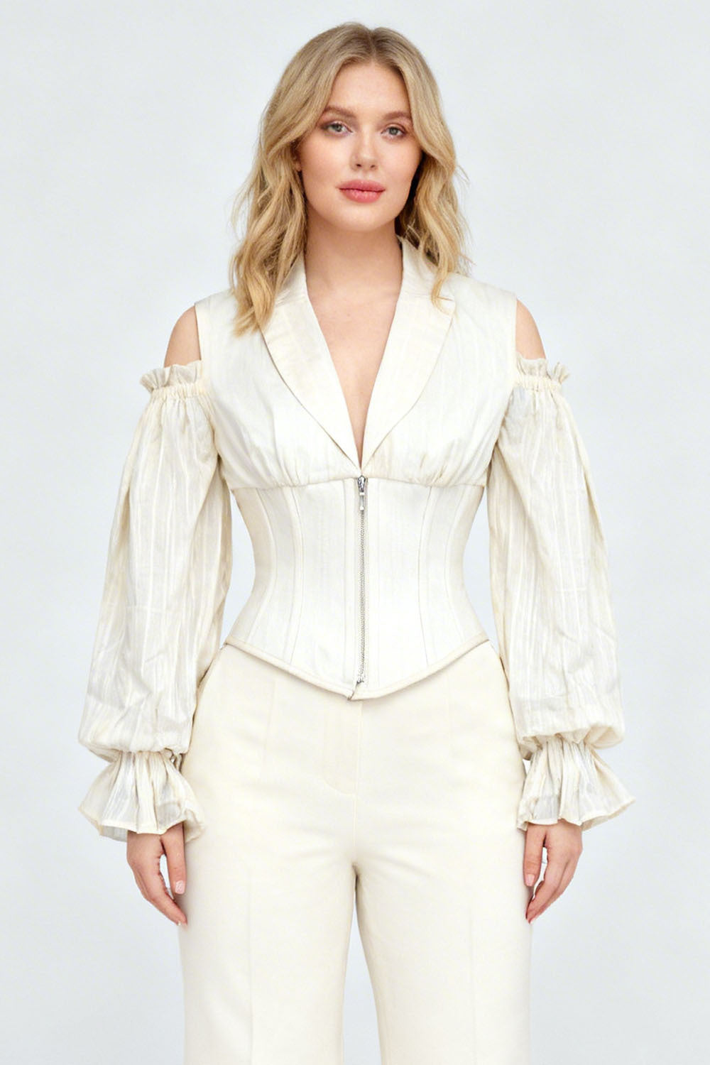 Ivory Ivy Cold Shoulder Underbust Cotton Corset