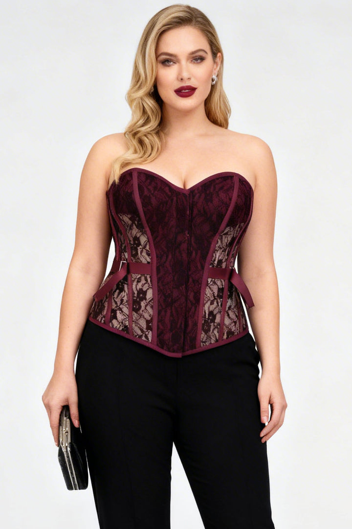 Crushed Violets Hadlea Overbust Corset with Fan Lacing