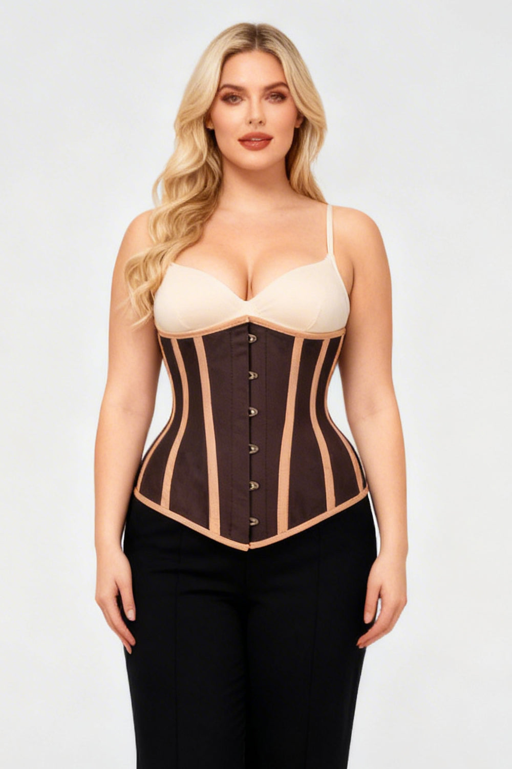 Brown Jolissa Single Layer Longline Underbust Corset