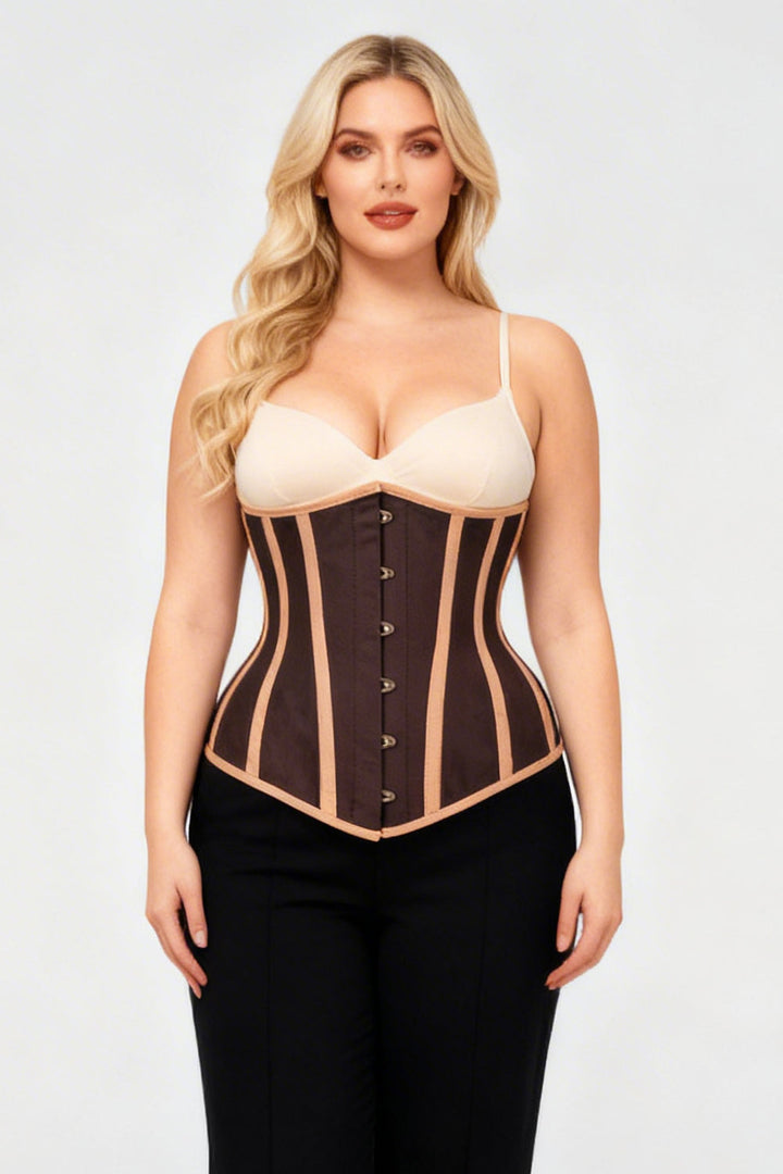 Brown Jolissa Single Layer Longline Underbust Corset