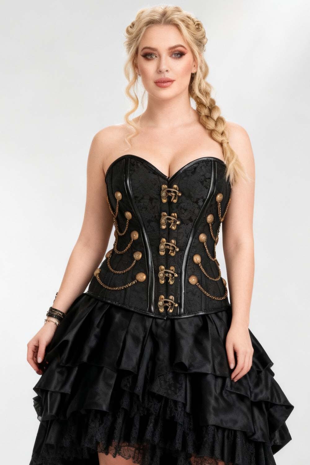 Jewelyn Black Steampunk Overbust Corset