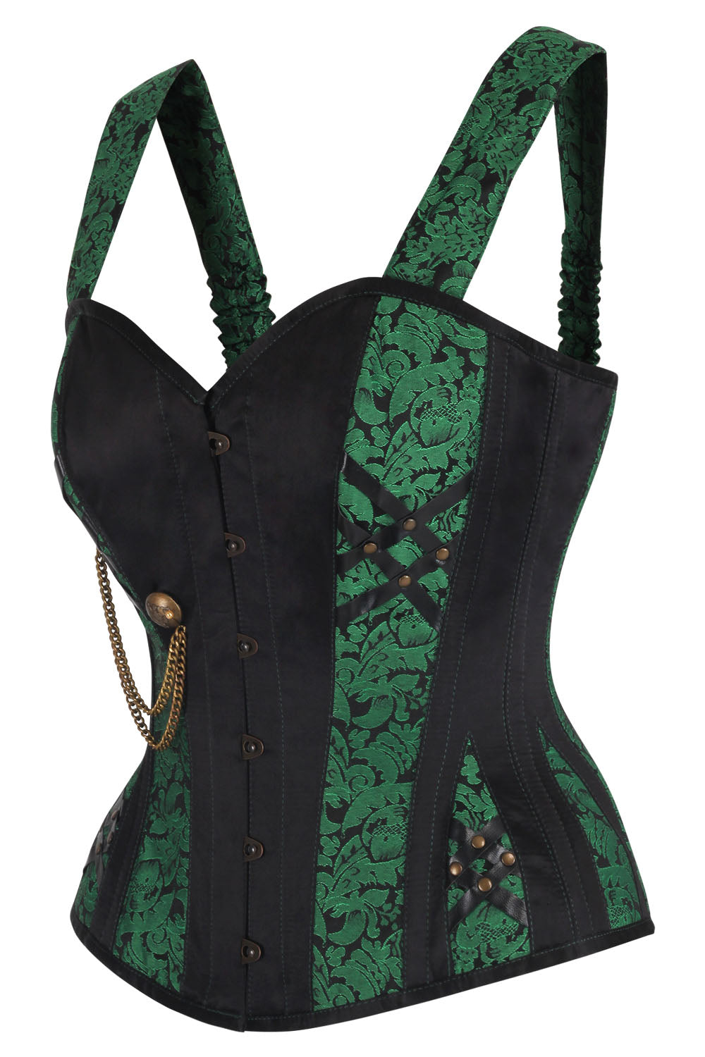 Emerald Green Gothic Corset with Shoulder Straps