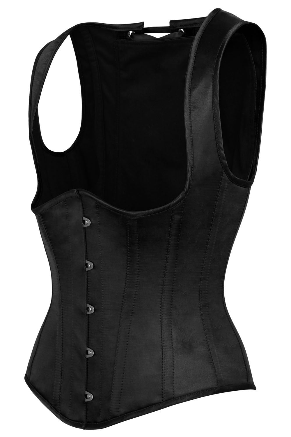 Danique Midnight Black High Back Underbust Corset with Straps