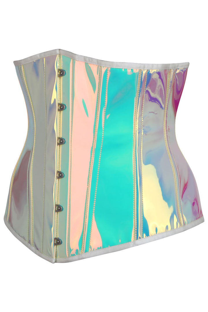 Rainbow Holographic Jolissa Underbust Corset