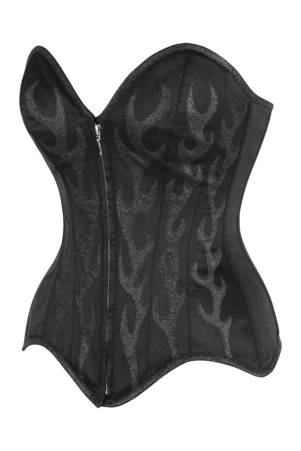 Jenalynn Black Satin with Glitter Overbust Corset