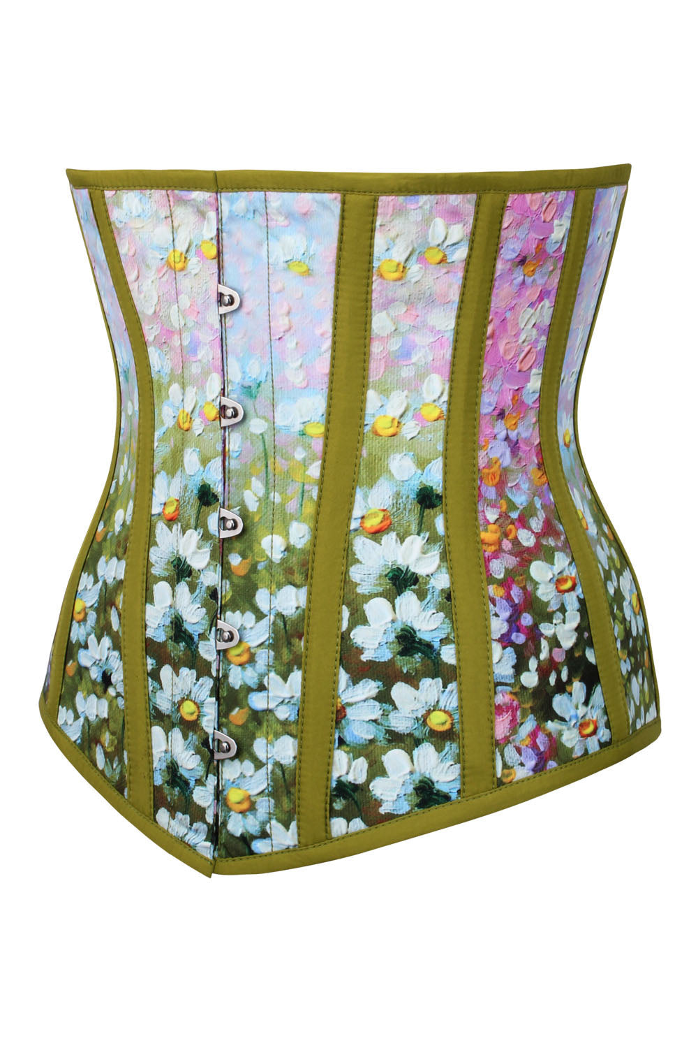 Meadow Bloom Michi Underbust Corset in Olive Floral