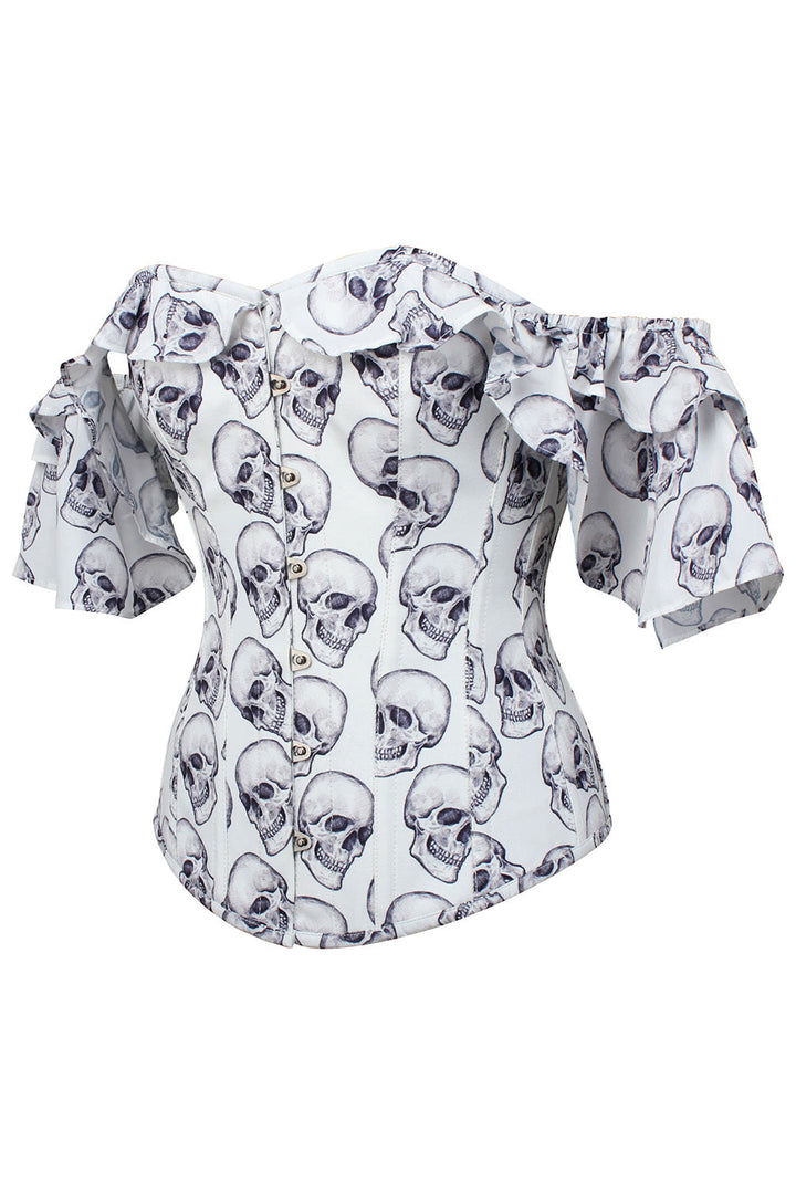 White Skull Dawnn Off Shoulder Overbust Corset