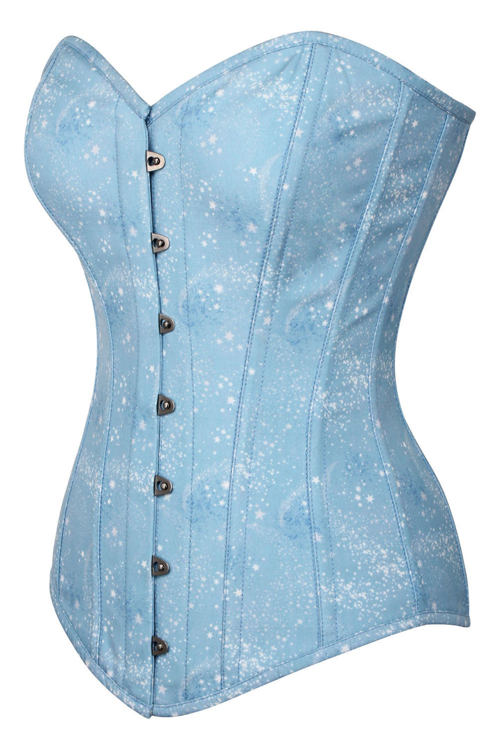 Sky Blue Astronomy Print Longline Overbust Corset