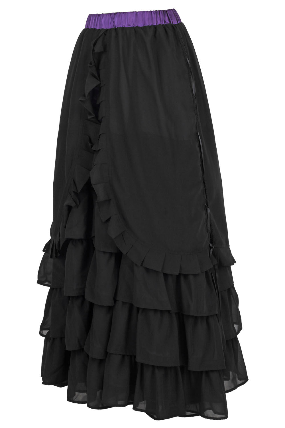 Black Georgette Akemi Victorian Layered Skirt