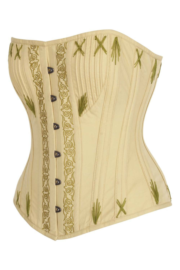 Mercia Butter Yellow Cotton Waist Training Corset — side view