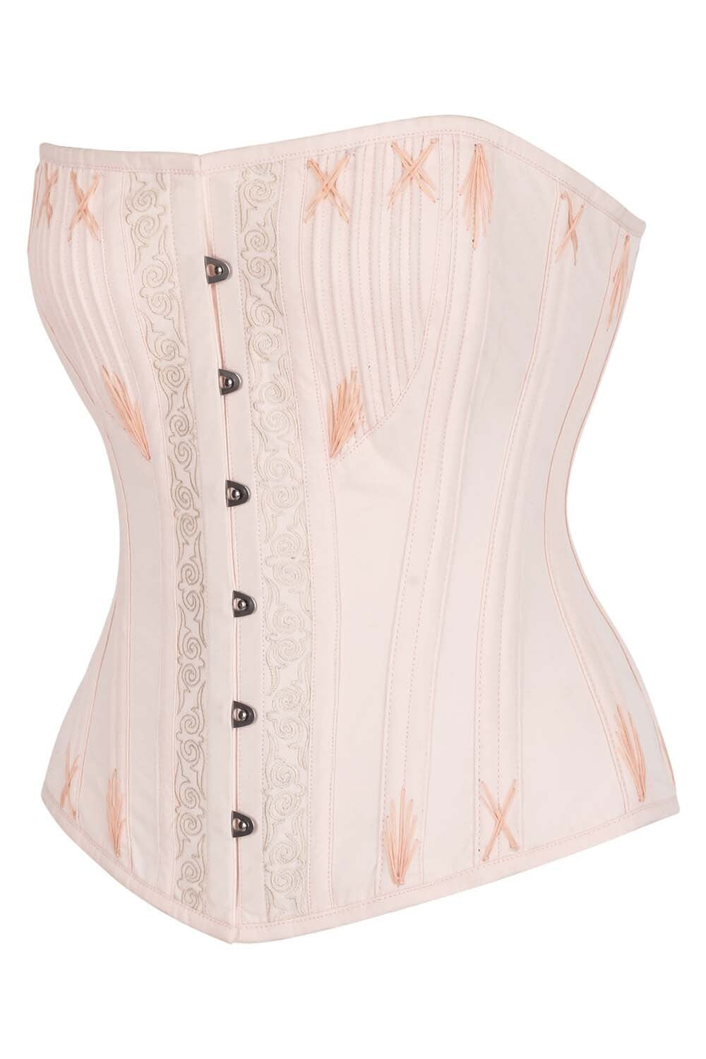 Mercia Peach Pink Cotton Waist Training Corset — side view