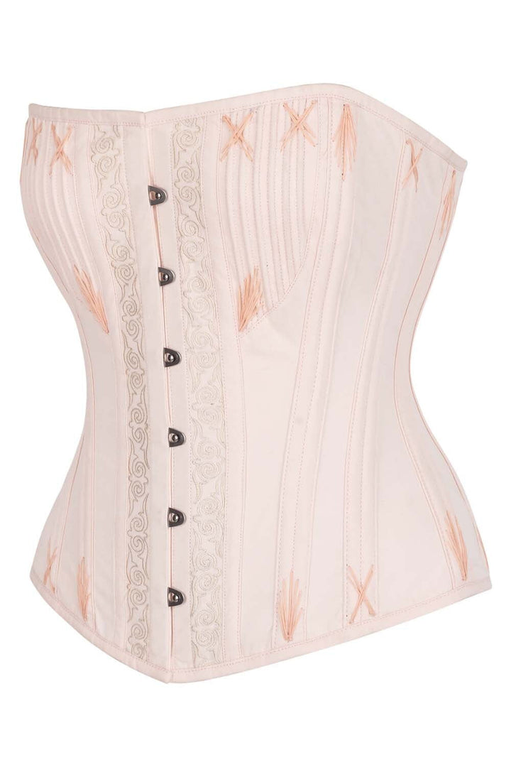 Mercia Peach Pink Cotton Waist Training Corset — side view