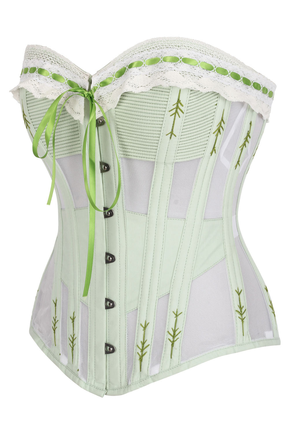 Shalonda Mint Green Mesh Cotton Waist Training Corset — side view