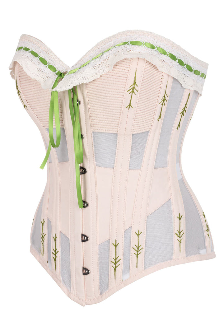 Shalonda Peach Pink Mesh Cotton Waist Training Corset — side view