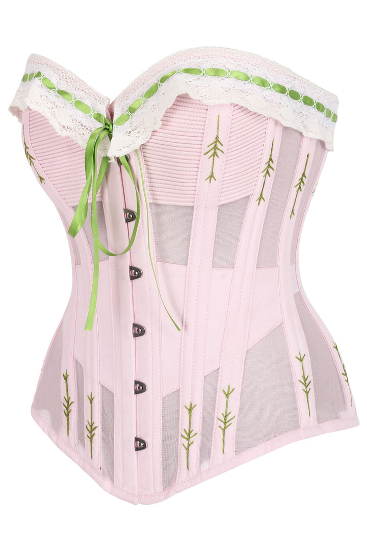 Shalonda Pink Mesh Cotton Waist Training Corset — side view