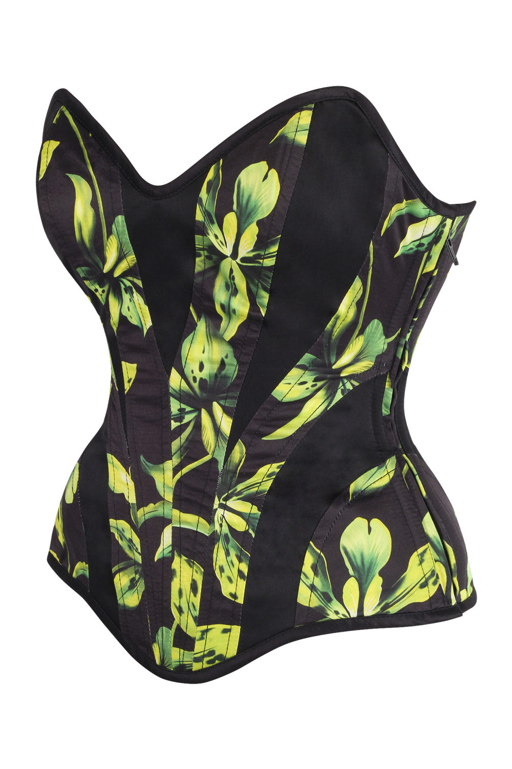 Botanical Black Green Ronae Overbust Corset