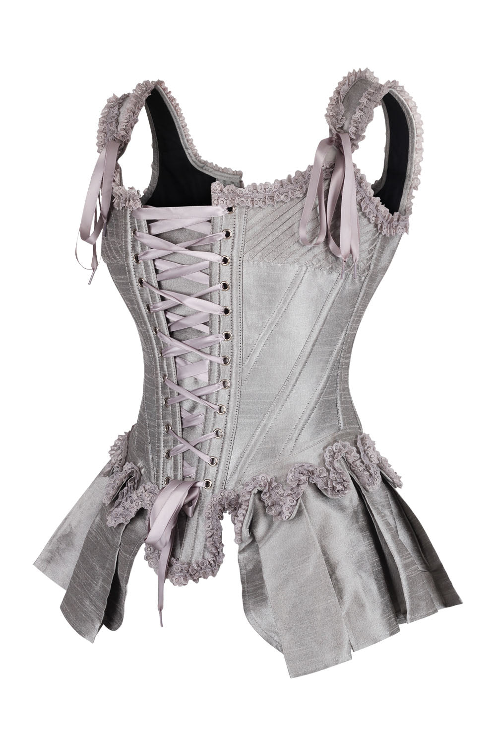 Silver Terrin Overbust Corset with Shoulder Straps