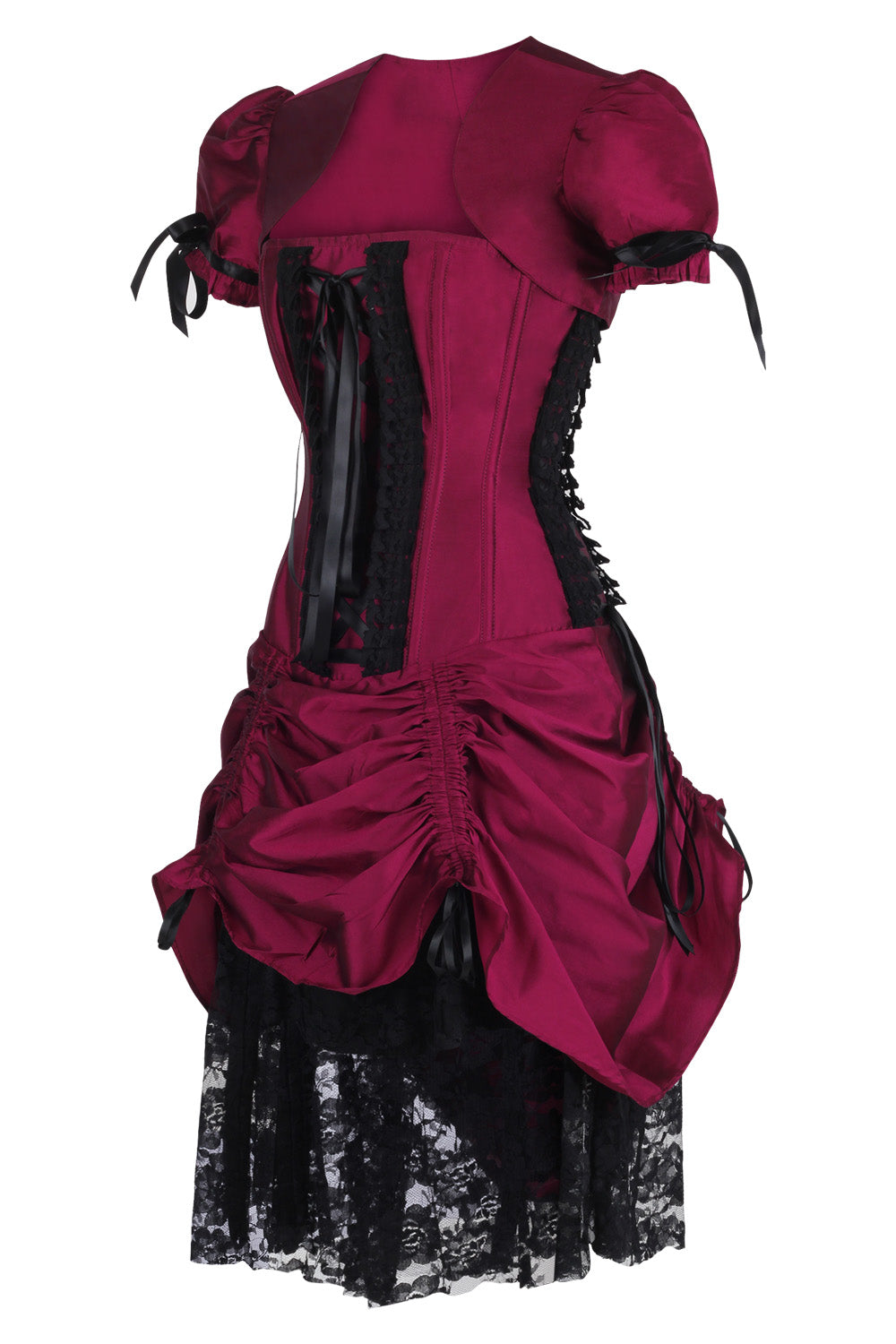 Magenta Leroy Steel Boned Corset Dress with Bolero