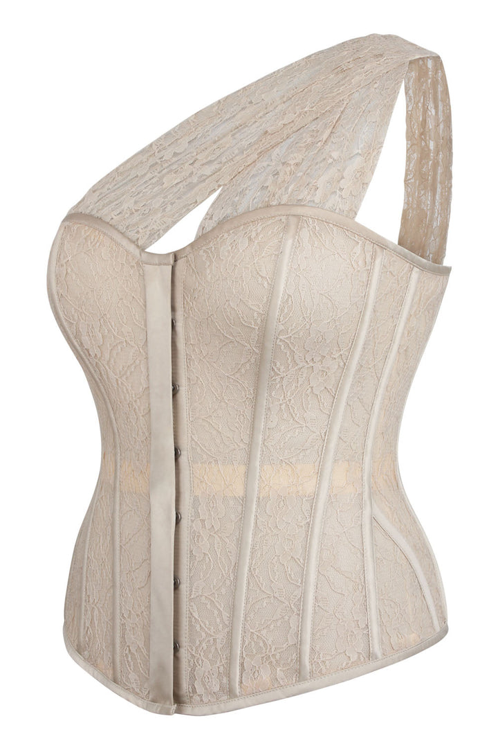 Champagne Zelene Overbust Lace Overlay Corset
