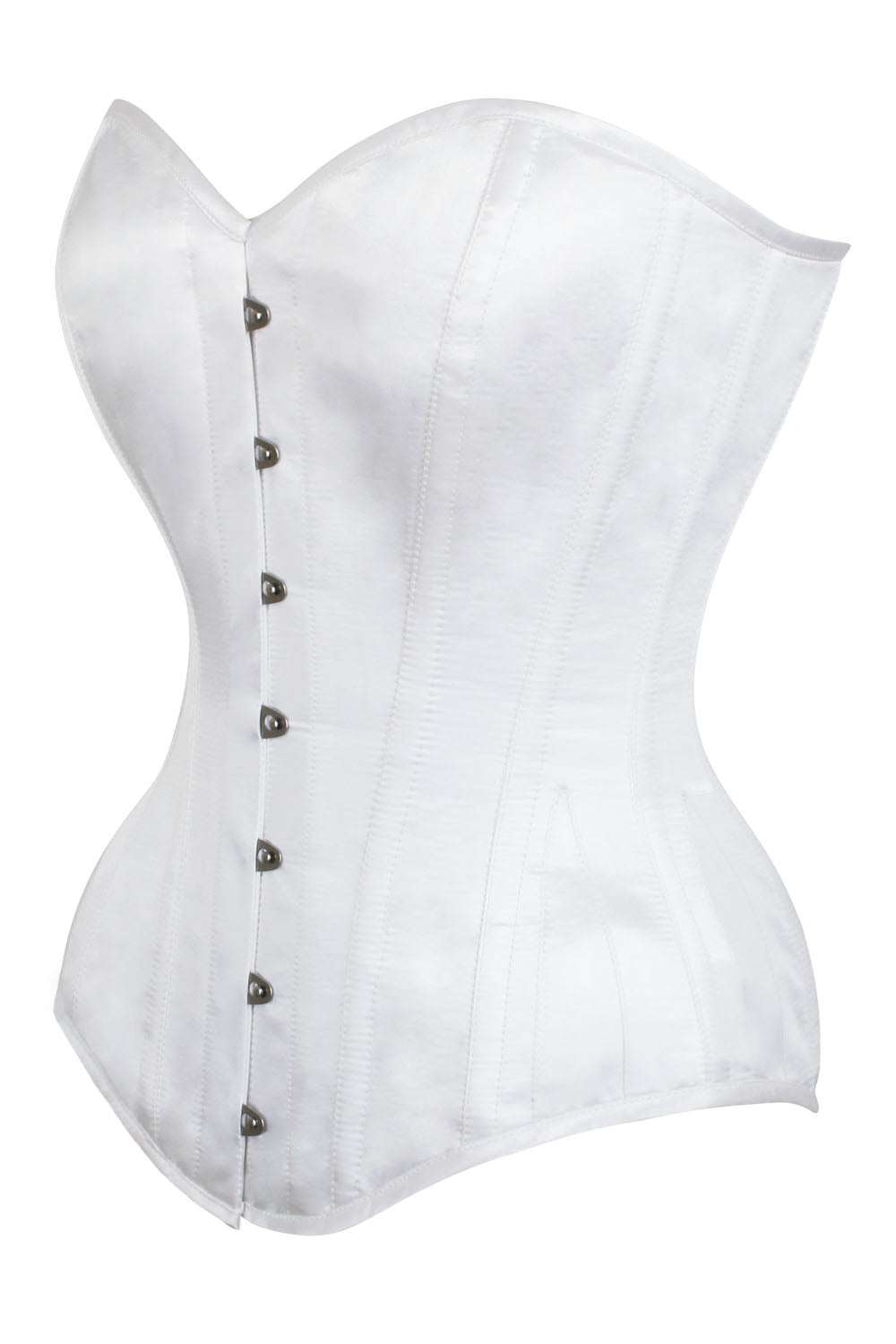 White Satin Cheray Overbust Corset