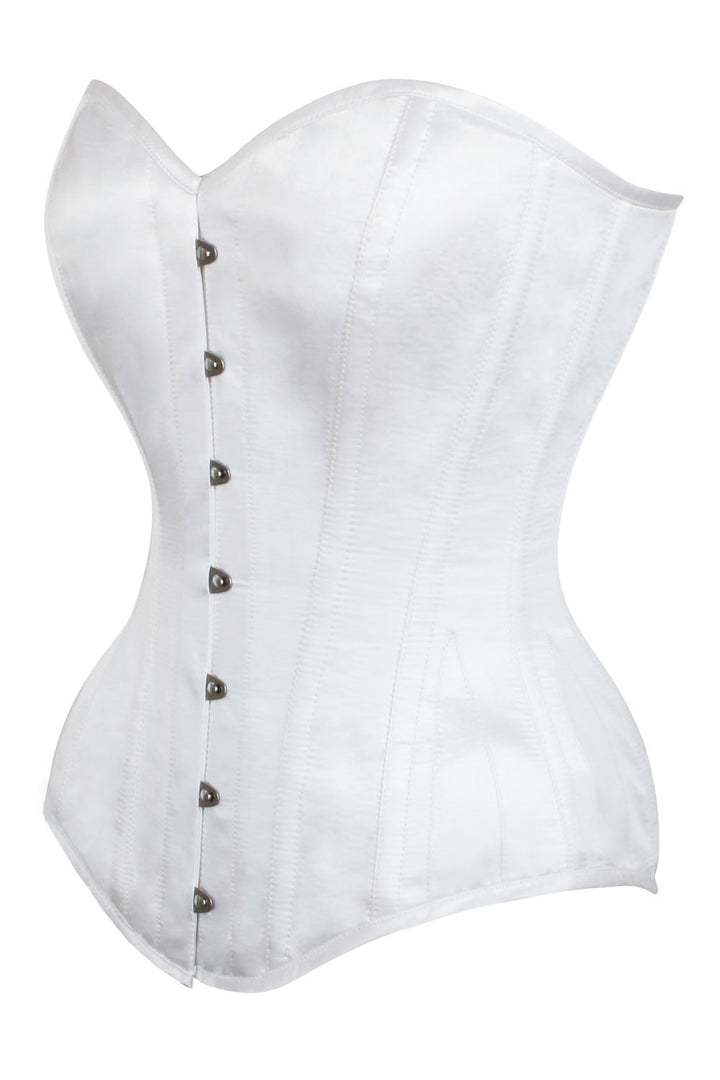 White Satin Cheray Overbust Corset