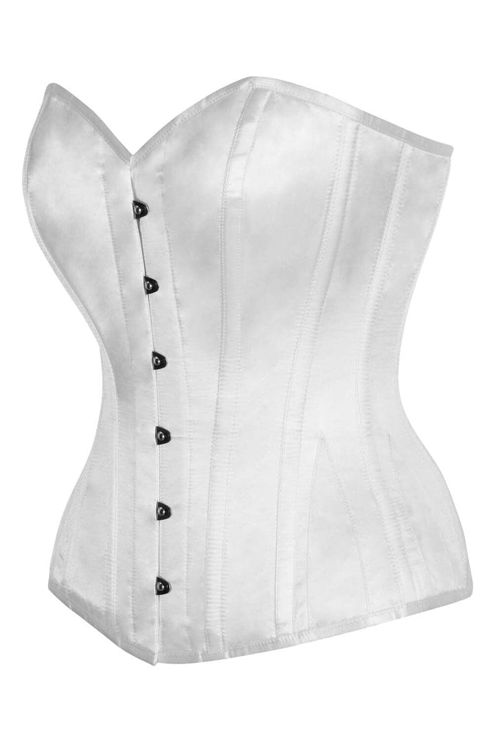 White Satin Jewelyn Overbust Corset