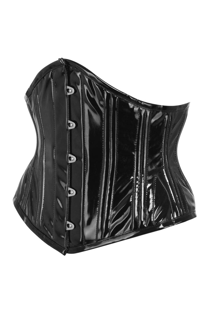 Brianna Midnight Black PVC Waist Training Corset