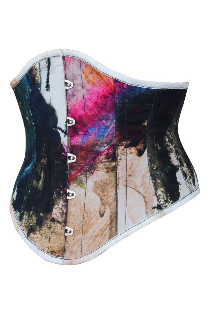 Cosmic Watercolor Abstract Underbust Corset