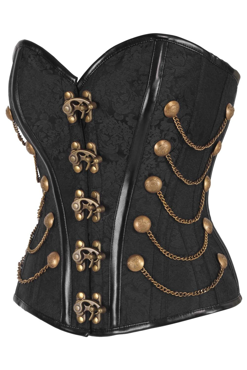 Jewelyn Black Steampunk Overbust Corset