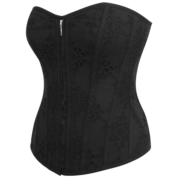 Midnight Black Jakeisha Broderie Anglaise Overbust Corset