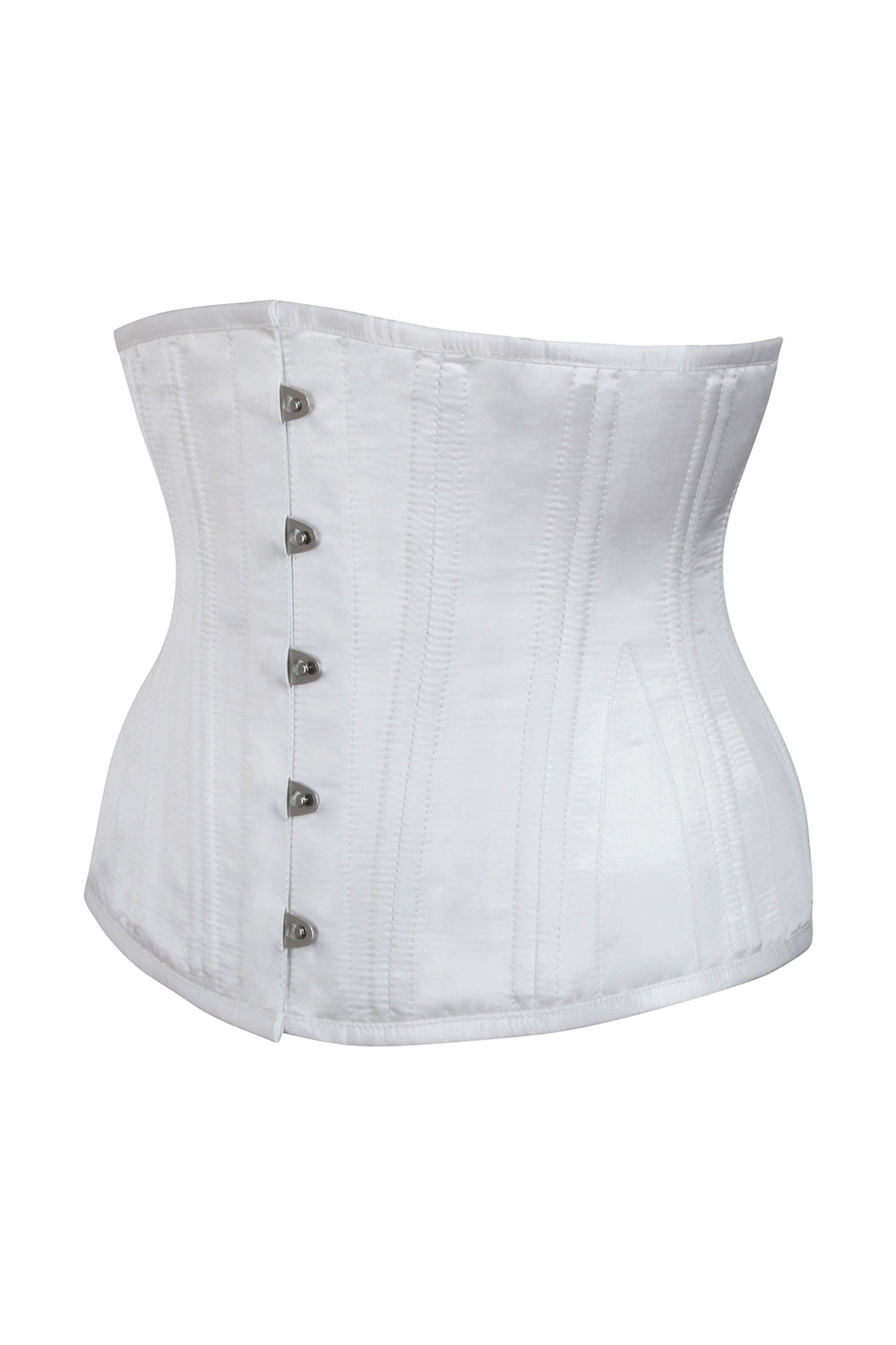 Shanedra White Satin Waist Training Steel Boned Corset